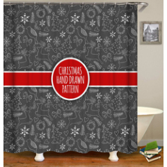 Wholesale direct sales waterproof Shower Curtain , Holiday design shower curtain with Hooks#