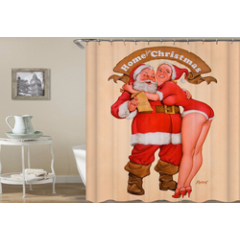 Wholesale direct sales waterproof Shower Curtain , Holiday design shower curtain with Hooks#