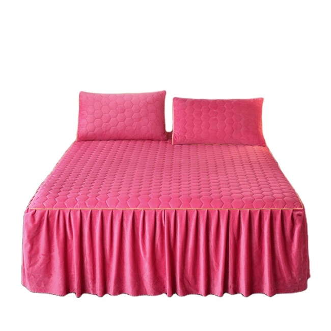 super soft cheap bed skirt soft and warm  ,100% cotton high end hotel  bed skirt /