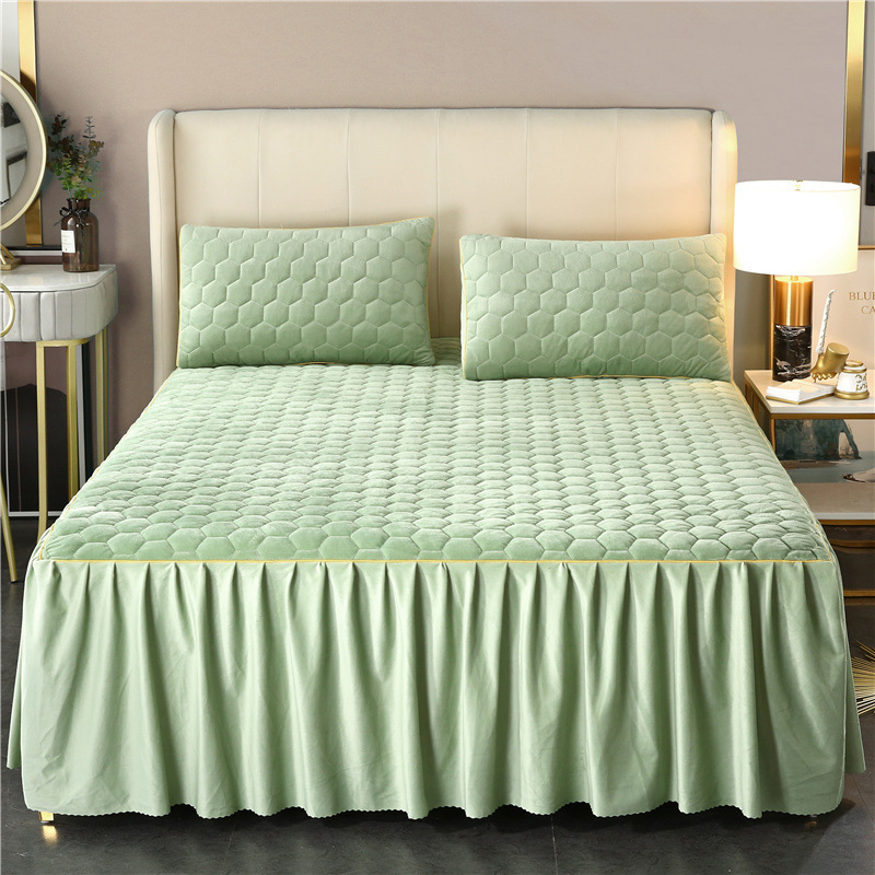 super soft cheap bed skirt soft and warm  ,100% cotton high end hotel  bed skirt /