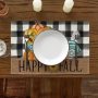 Happy Fall Pumpkin Truck Placemats Set of 4, 12x18 Inch  Autumn Thanksgiving Harvest Vintage Table Mat for Party Dining#