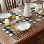 Happy Fall Pumpkin Truck Placemats Set of 4, 12x18 Inch  Autumn Thanksgiving Harvest Vintage Table Mat for Party Dining#