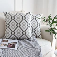 Nordic Geometric Embroidery Cushion Cover,  Blended  Home Decor Cushion Cover /