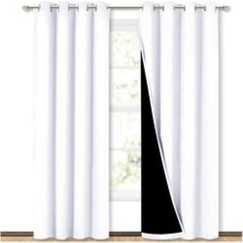 Cross-border hot sale Blackout Curtains, Pure color Blackout Draperies with Black Liner#