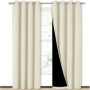 Cross-border hot sale Blackout Curtains, Pure color Blackout Draperies with Black Liner#