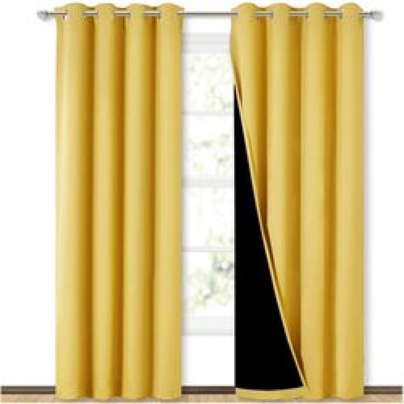 Cross-border hot sale Blackout Curtains, Pure color Blackout Draperies with Black Liner#