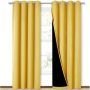 Cross-border hot sale Blackout Curtains, Pure color Blackout Draperies with Black Liner#