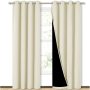 Cross-border hot sale Blackout Curtains, Pure color Blackout Draperies with Black Liner#