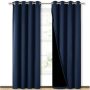 Cross-border hot sale Blackout Curtains, Pure color Blackout Draperies with Black Liner#
