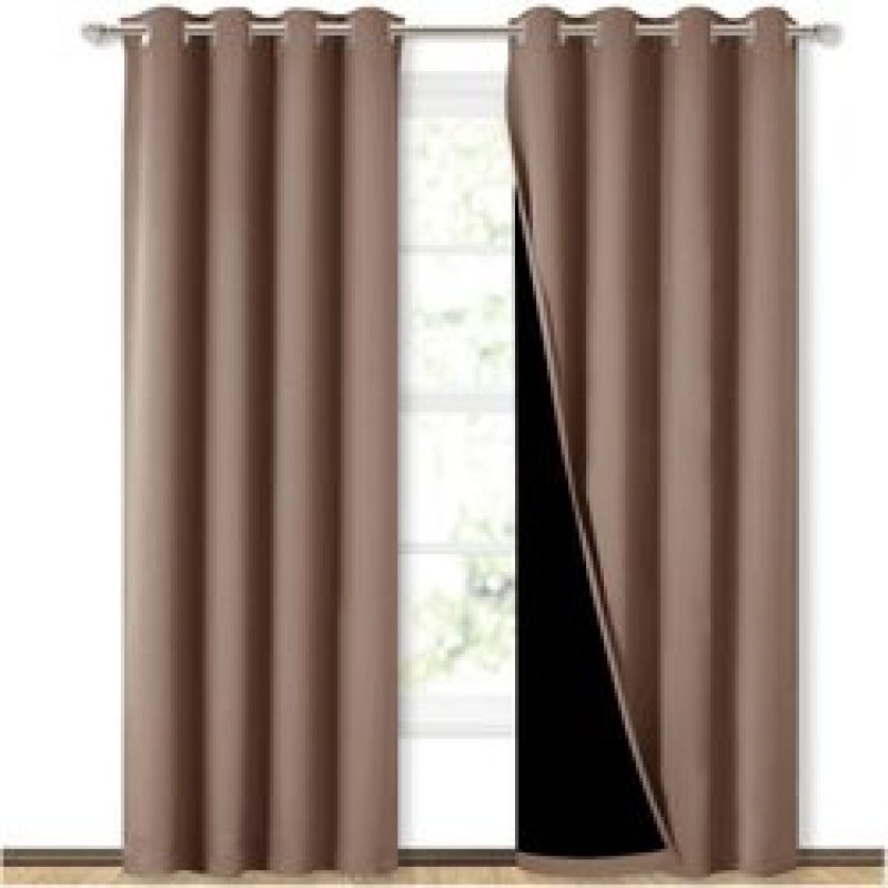 Cross-border hot sale Blackout Curtains, Pure color Blackout Draperies with Black Liner#