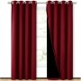 Cross-border hot sale Blackout Curtains, Pure color Blackout Draperies with Black Liner#