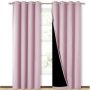 Cross-border hot sale Blackout Curtains, Pure color Blackout Draperies with Black Liner#