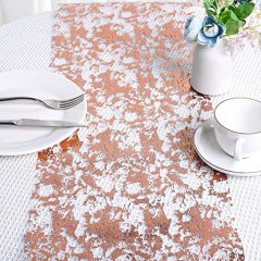 Versatile Golden Pink Table Runner Roll, 28 cm x 10 m Wedding Table Cloth for Wedding Party&
