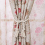 home textile tie back flower print curtain fabric,red modern floral window curtain for the living room