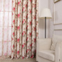 home textile tie back flower print curtain fabric,red modern floral window curtain for the living room