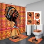 Design Print Shower Curtain Amazon polyester afro girl shower curtain bathroom curtain