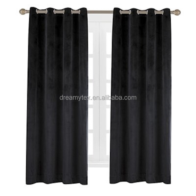 new fashion plain royal home black velvet new design curtain