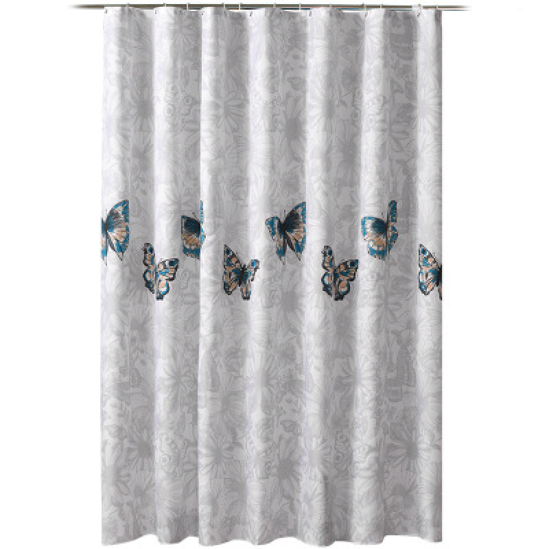 Simple Pattern Shower Curtain,Butterfly Flying Pattern Thick Waterproof Shower Curtain Mildew Polyester Shower /