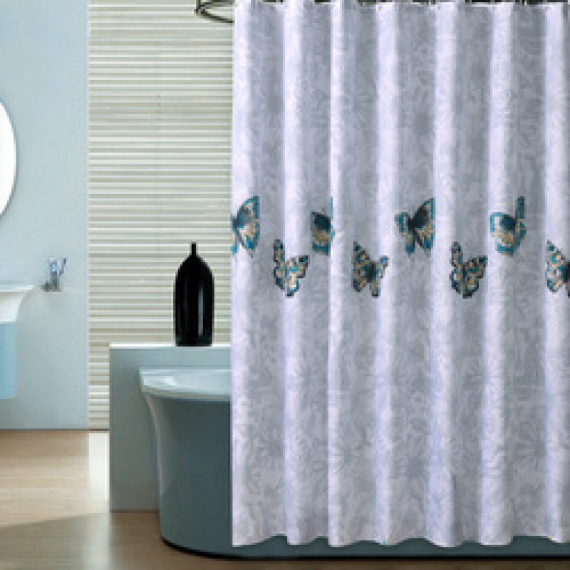 Simple Pattern Shower Curtain,Butterfly Flying Pattern Thick Waterproof Shower Curtain Mildew Polyester Shower /