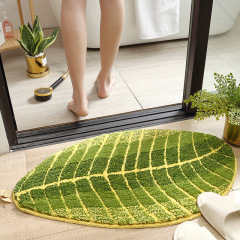 Popular polyester fiber banana leaf Leaves foliage pattern Absorbent non-slip pad mat for living room coffee table bathroom