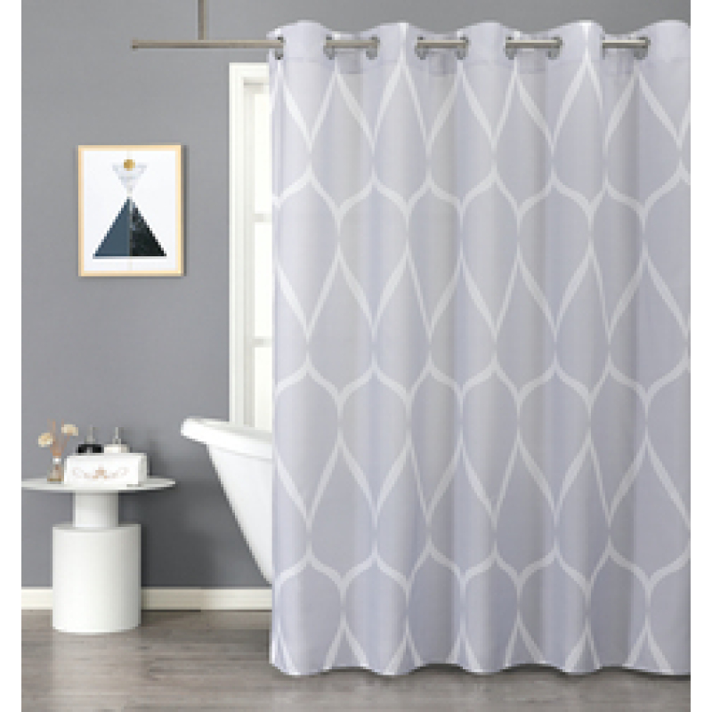 Hookless Yellow Flower Digital Print Waterproof Shower Curtain liner hookless shower curtains shower curtain