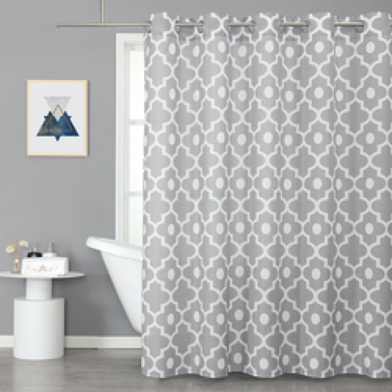 Hookless Yellow Flower Digital Print Waterproof Shower Curtain liner hookless shower curtains shower curtain