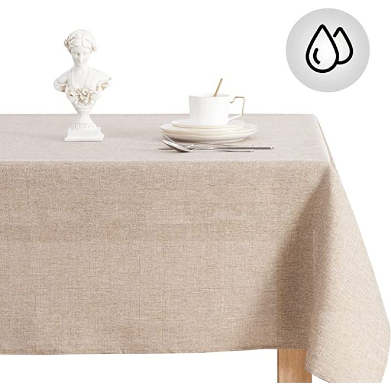 Khaki kitchen table Decorative Rectangular Table Cover Tea Cloth polyester Linen white linen tablecloth 120 for living room