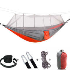 Wholesale Nylon outdoor tear-proof anti-rollover camping 210T parachute cloth Outdoor mosquito net hammock Comes
