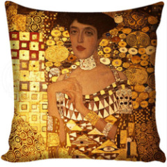 2018 New Gustav Klimt Painting Cushion Cover Gold Pattern Print Pillow Case Linen Cotton Throw Pillow Cover Decorative For Home/