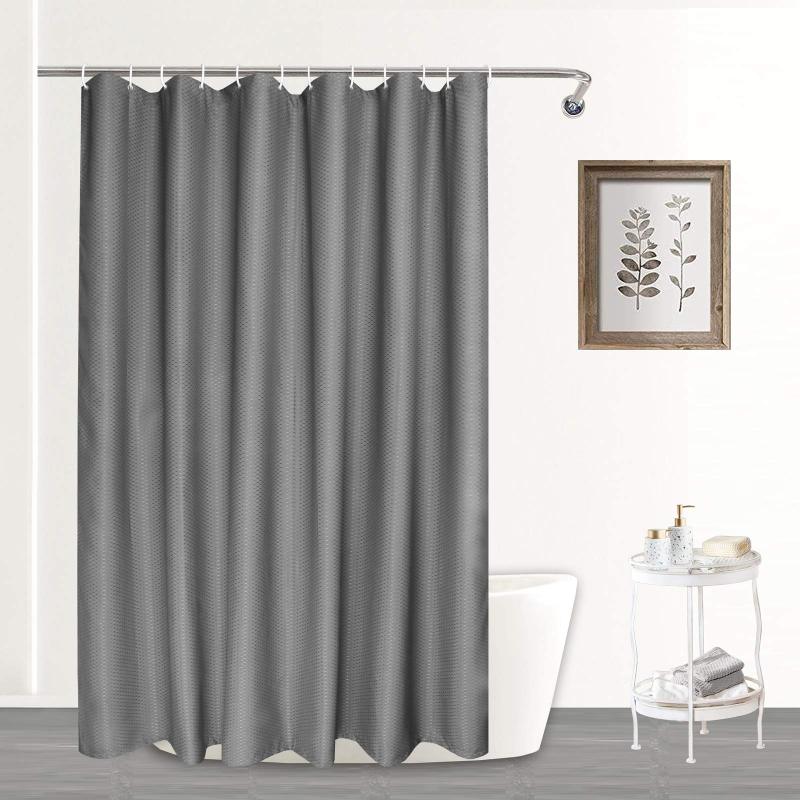 Custom Bathroom Waffle Shower Curtain, Polyester Waterproof Shower Curtains With Hooks/