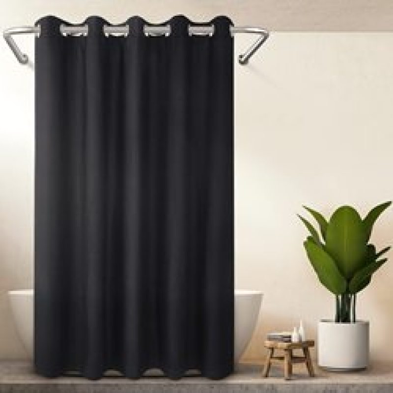 Custom Bathroom Waffle Shower Curtain, Polyester Waterproof Shower Curtains With Hooks/