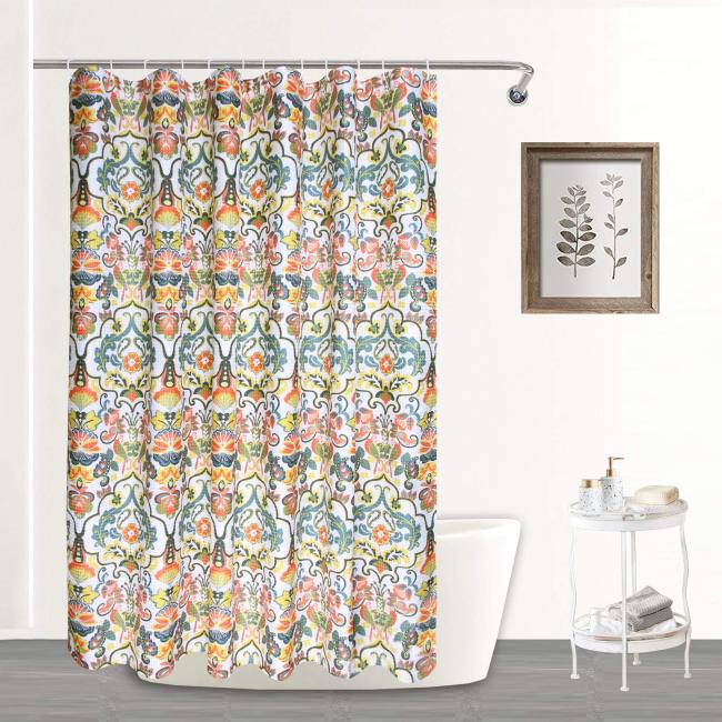 Custom Bathroom Waffle Shower Curtain, Polyester Waterproof Shower Curtains With Hooks/