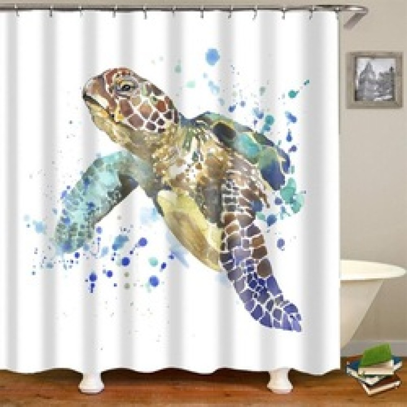 Wholesale Digital Printed Fabric Shower Curtain Set, 2019 Butterfly Shower Curtain/