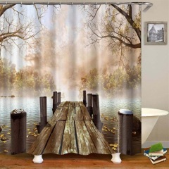 Wholesale Digital Printed Fabric Shower Curtain Set, 2019 Butterfly Shower Curtain/