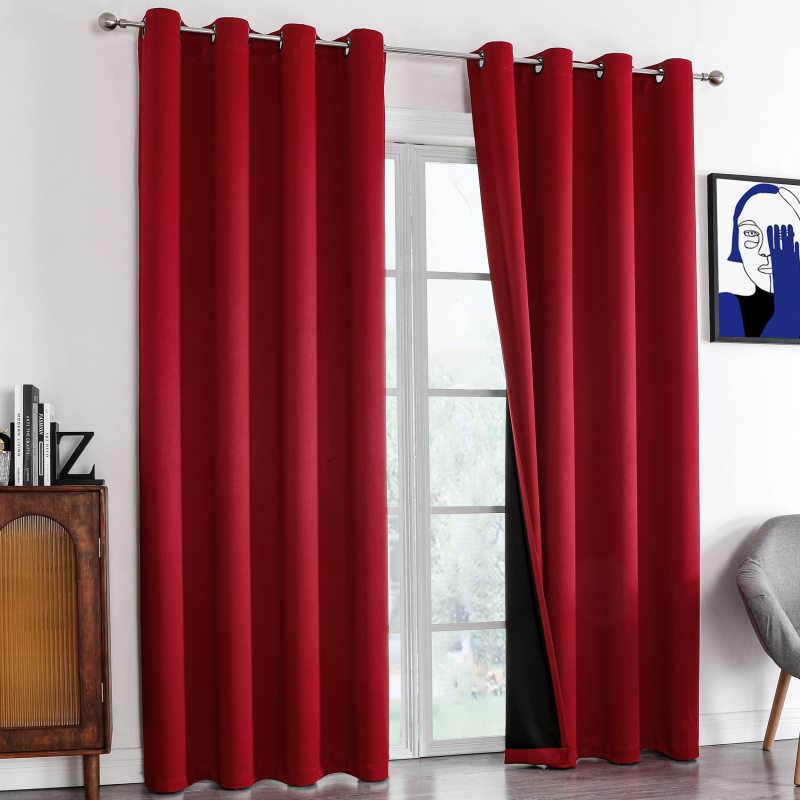 Blackout live room red curtain blackout logo curtains custom fabric curtsins curtain blackout for the living room