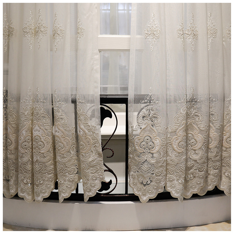 home product popular embroidered  used hotel drapes pinched pleat turkish sheer curtain fabric