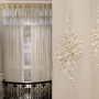 home product popular embroidered  used hotel drapes pinched pleat turkish sheer curtain fabric