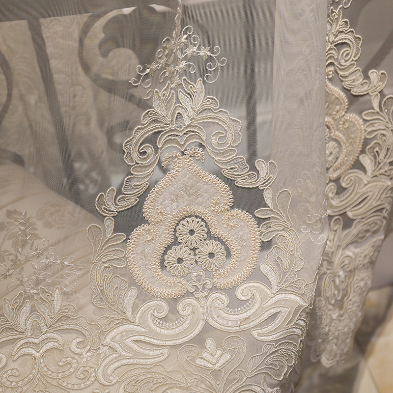 home product popular embroidered  used hotel drapes pinched pleat turkish sheer curtain fabric