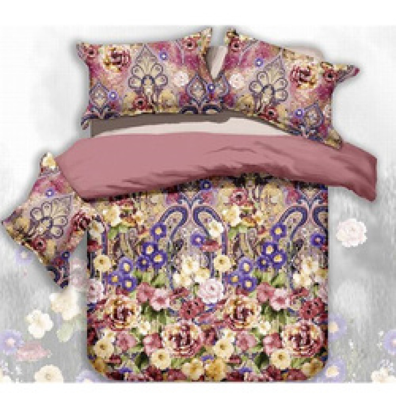 Wholesale Bedsheets 100% Cotton Bedding Comforter Sets, Red Rose Pattern Bedset Bedding Set/