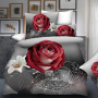 Wholesale Bedsheets 100% Cotton Bedding Comforter Sets, Red Rose Pattern Bedset Bedding Set/
