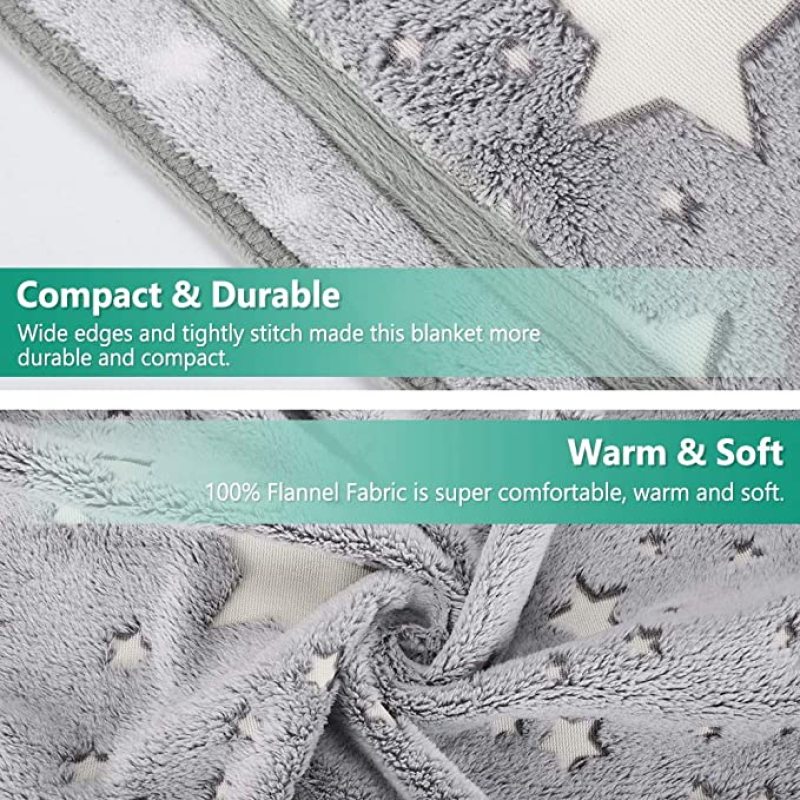 Amazon Glow in The Dark Throw Christmas Birthday Unique Gifts Blanket, Premium Super Soft Fuzzy Fluffy Plush Furry Blanket/