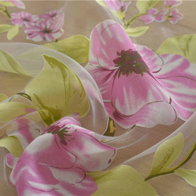 100 polyester sheer burnout curtain fabric