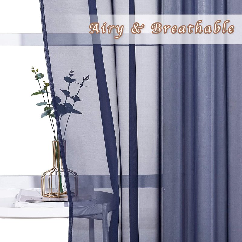 White Window Curtain For Kids Bedroom Kitchen,  European Style Custom Size Veil Sheer Voile Tulle Curtains/