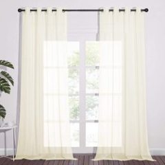 White Window Curtain For Kids Bedroom Kitchen,  European Style Custom Size Veil Sheer Voile Tulle Curtains/