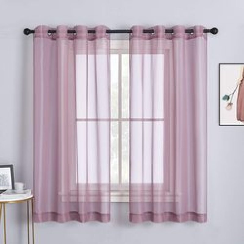 White Window Curtain For Kids Bedroom Kitchen,  European Style Custom Size Veil Sheer Voile Tulle Curtains/