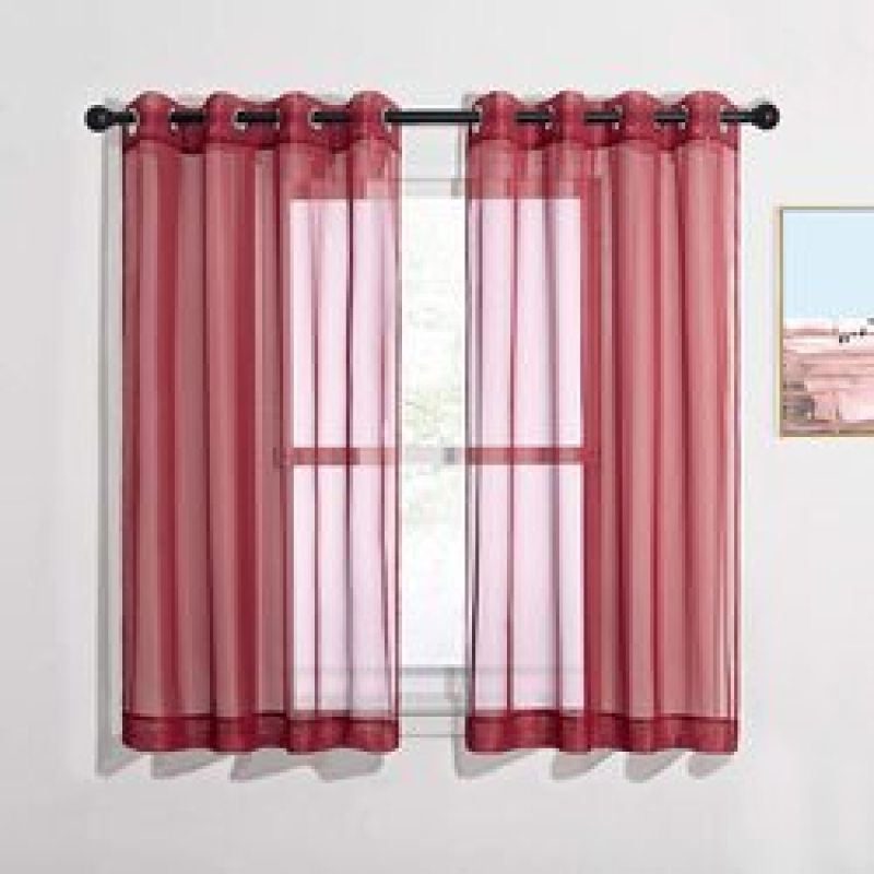 White Window Curtain For Kids Bedroom Kitchen,  European Style Custom Size Veil Sheer Voile Tulle Curtains/