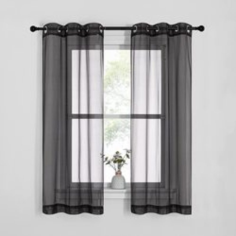 White Window Curtain For Kids Bedroom Kitchen,  European Style Custom Size Veil Sheer Voile Tulle Curtains/
