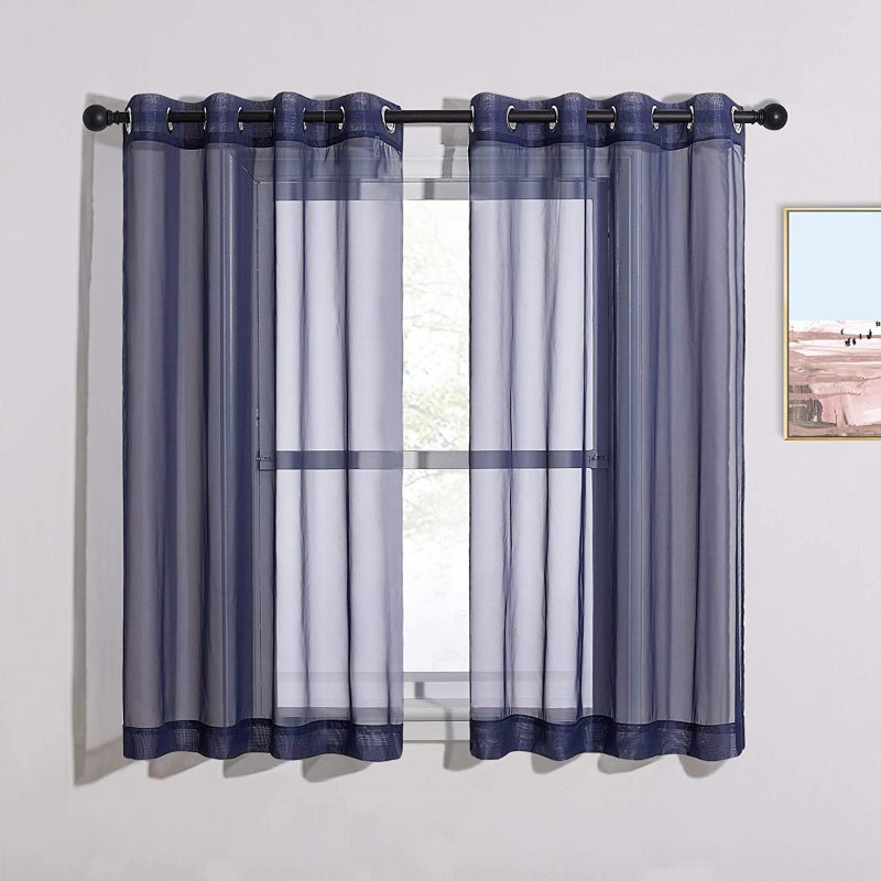 White Window Curtain For Kids Bedroom Kitchen,  European Style Custom Size Veil Sheer Voile Tulle Curtains/