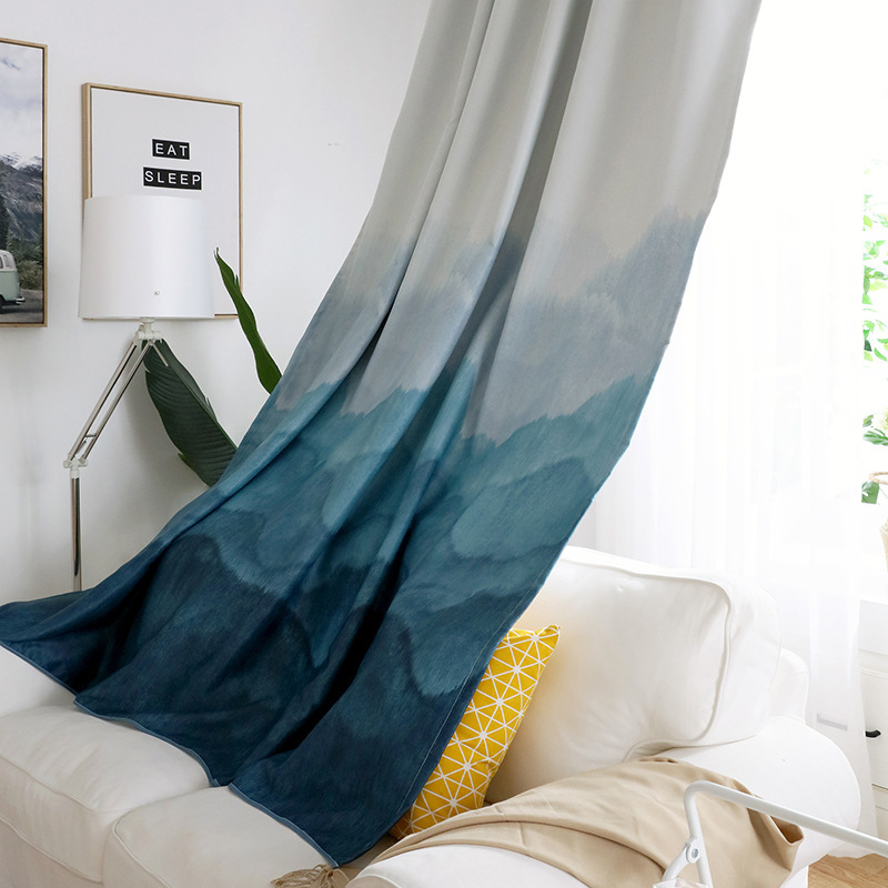 China Suppliers Color Gradient Printed New Fashion Curtain, Amazon Top Seller 2019 Amazon Fabric For Curtains And Draperys/