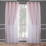 Girls Curtains with Sheer Overlay, Curtains Mix & Match with White Sheer Drapes Elegant Room Darkening Curtains for Nursery